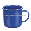 Enamel Mug Seamless In Dark Color With Speckle